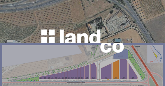 Plano urbanístico polígono con logo de LandCo